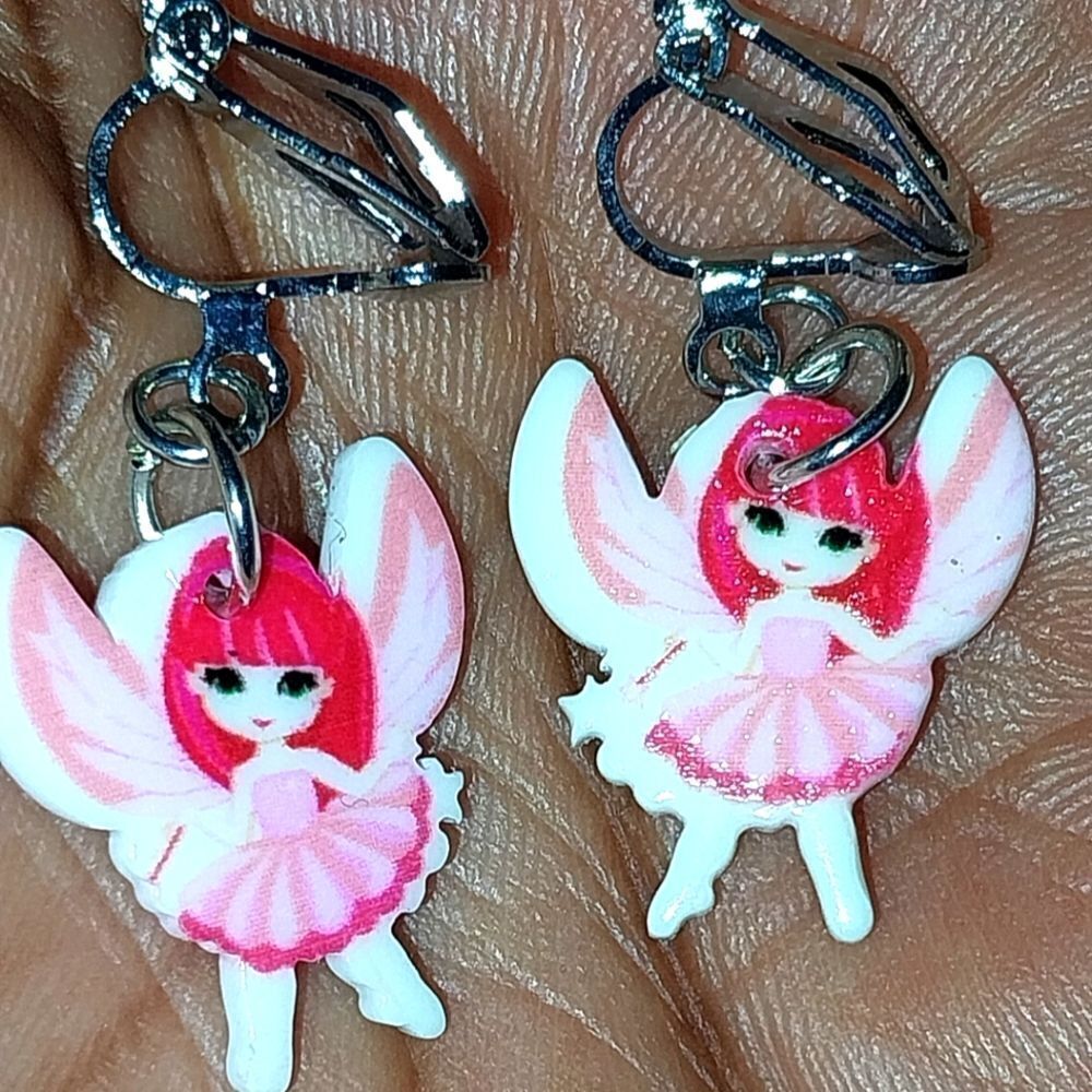 Hand Crafted Super cute girls clip-on earrings